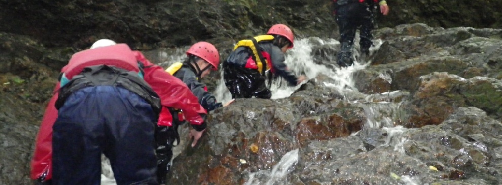 Scrambling up the gorge